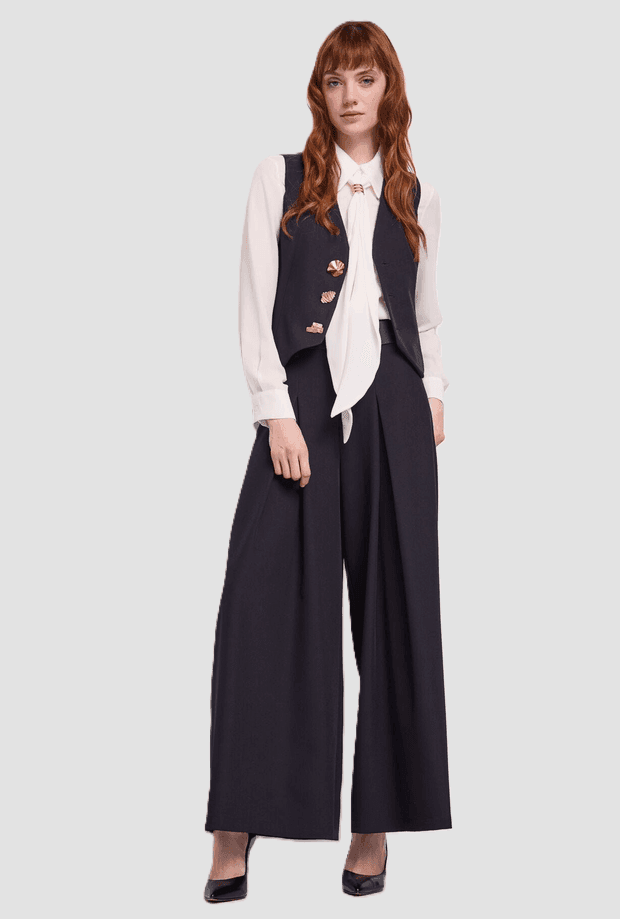 GAUDI gilet con bottoni gioiello donna blu scuro - 4