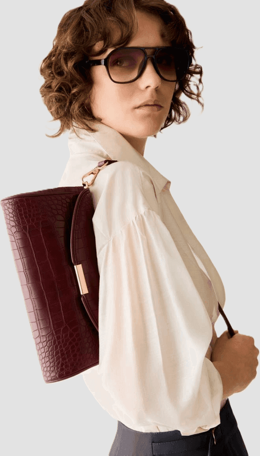 PENNYBLACK borsa effetto coccodrillo donna bordeaux - 4