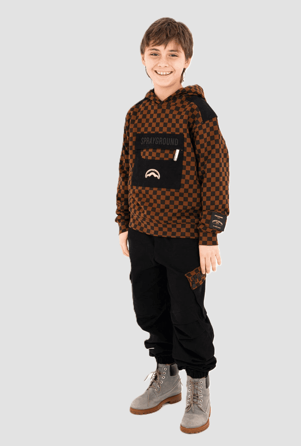 Sprayground felpa con cappuccio da bambino nero-marrone - 2
