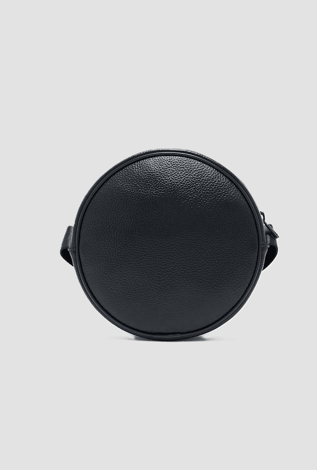 EA7 borsa rotonda con logo in rilievo da donna nero - 3