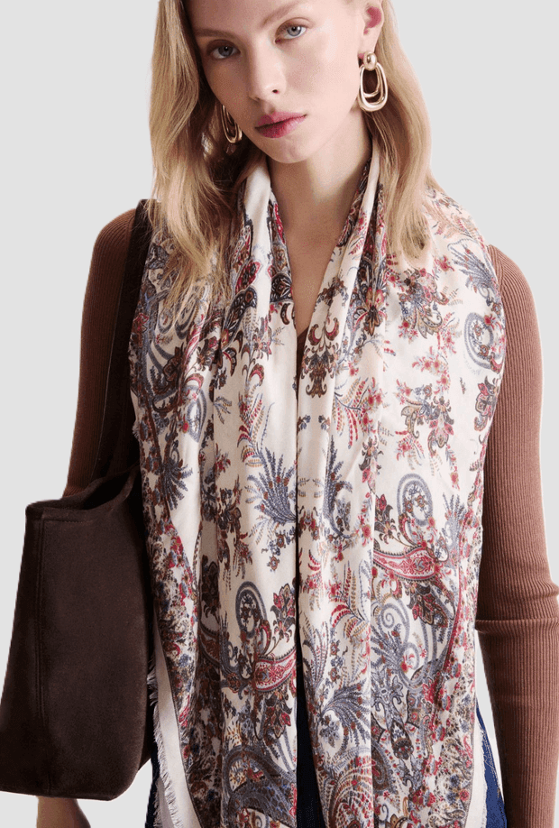 MARELLA scialle con stampa floreale donna beige - 3
