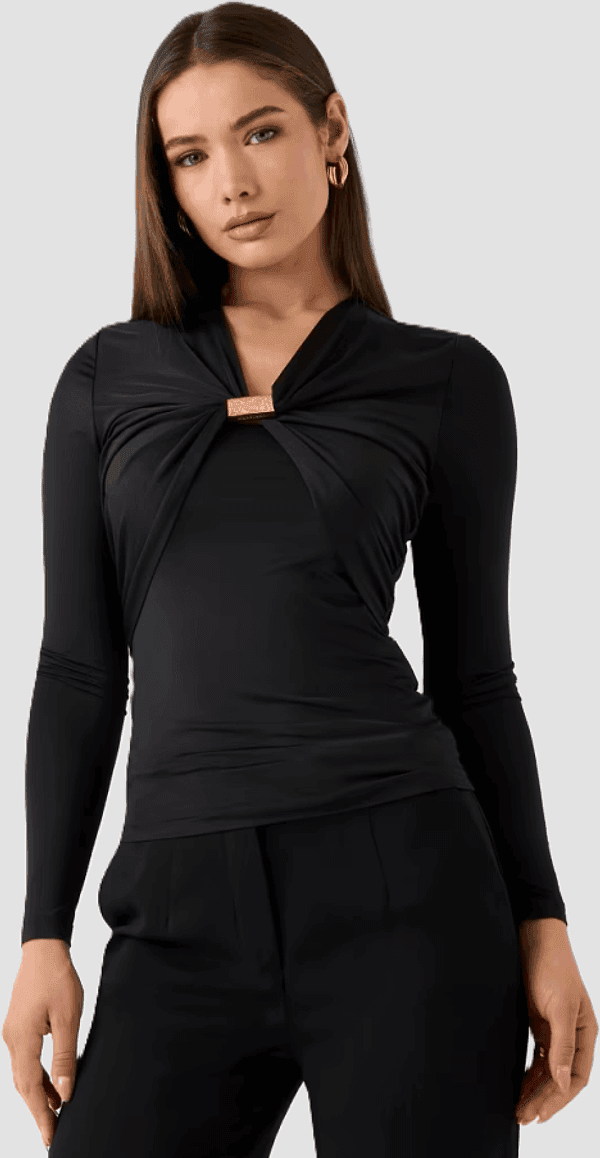 MARCIANO BY GUESS top drappeggiato donna nero - 2