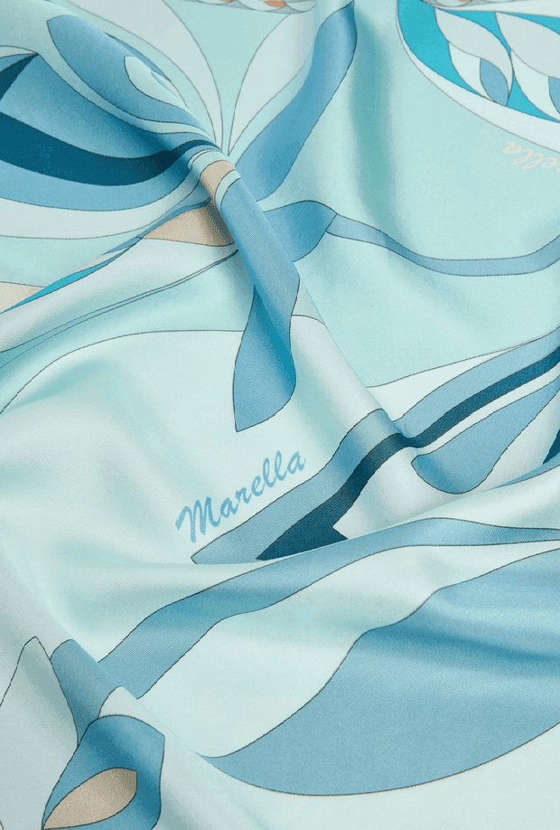 MARELLA foulard reversibile donna azzurro-beige - 3