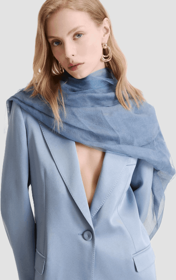 MARELLA stola in misto seta donna azzurro - 2