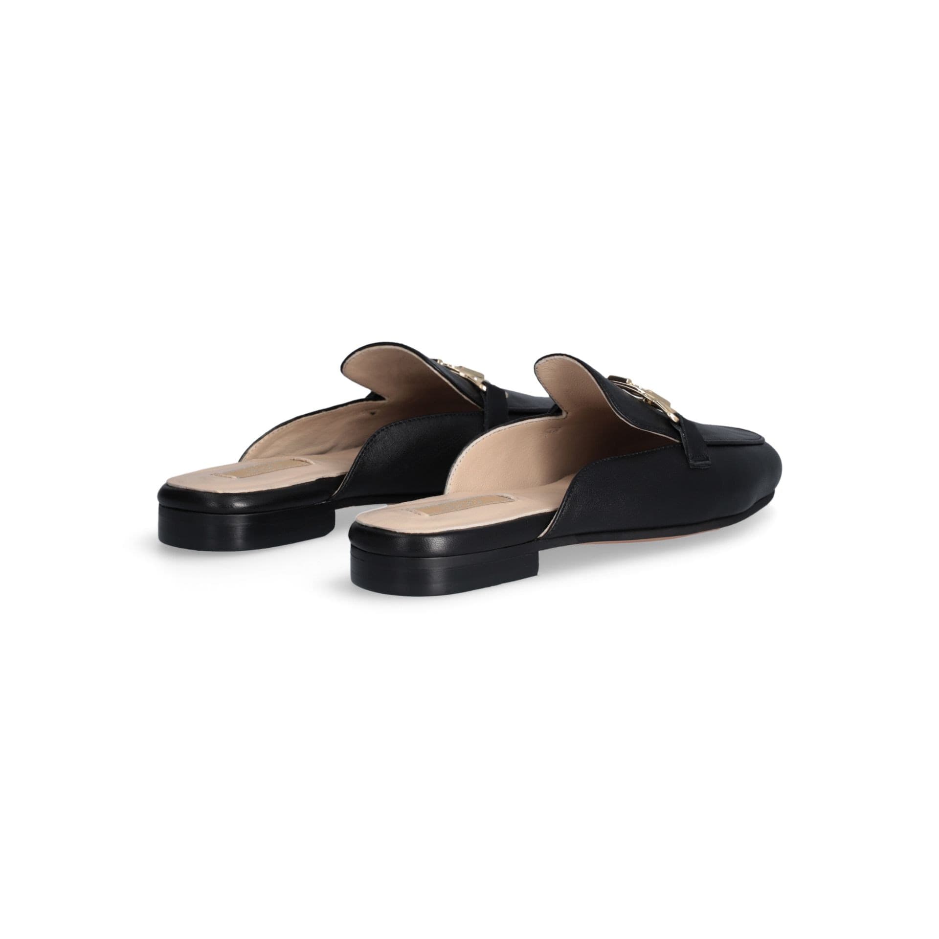 LIU JO Liu Jo Slippers Nere Emel in Pelle Nappa con Morsetto e Logo Metallico - 3