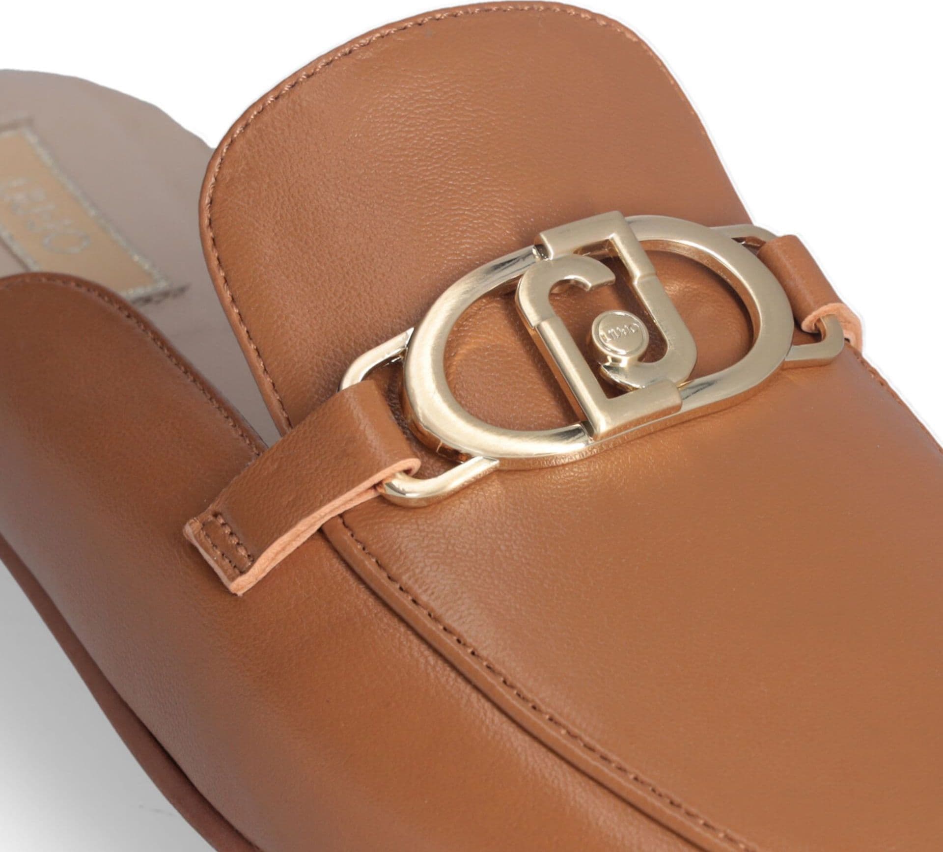 LIU JO Liu Jo Slippers Marrone Emel in Pelle Nappa con Morsetto e Logo Metallico - 5