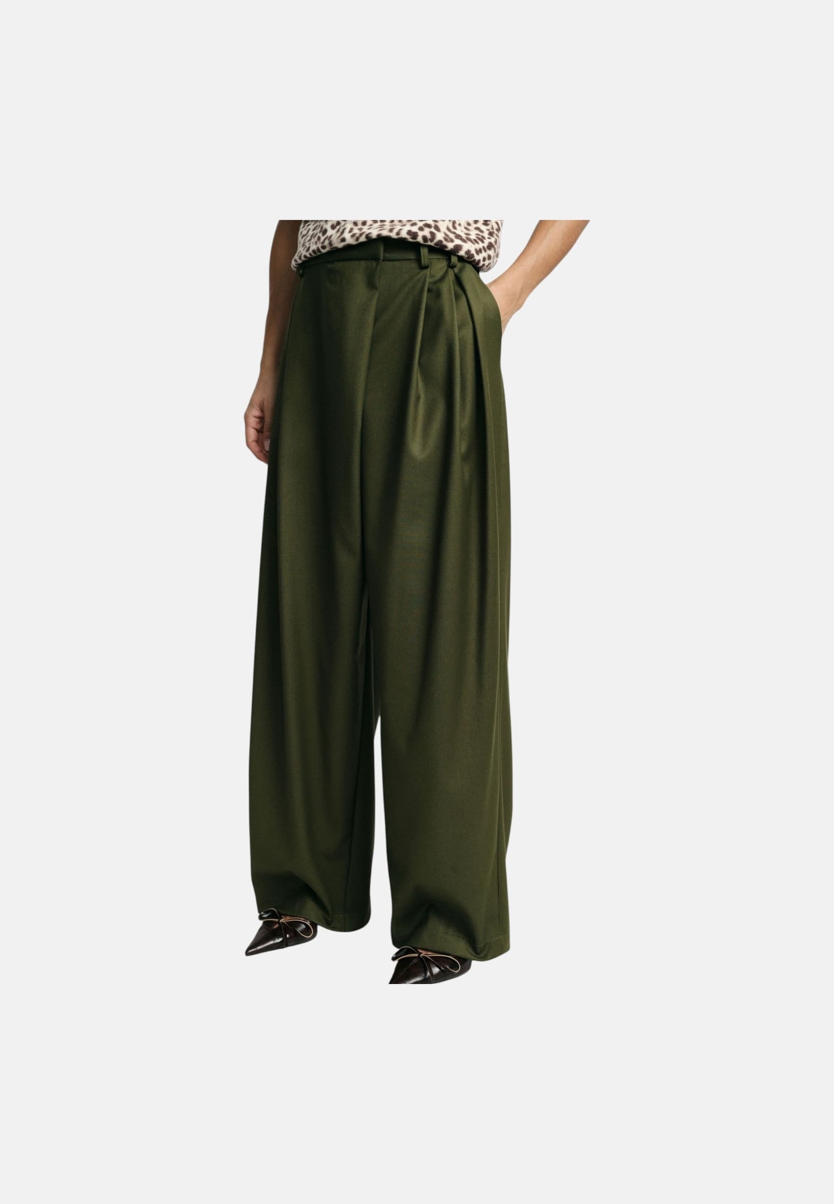 PLEASE Pantaloni Donna Please P3NXBC2000_OLIVA - 2