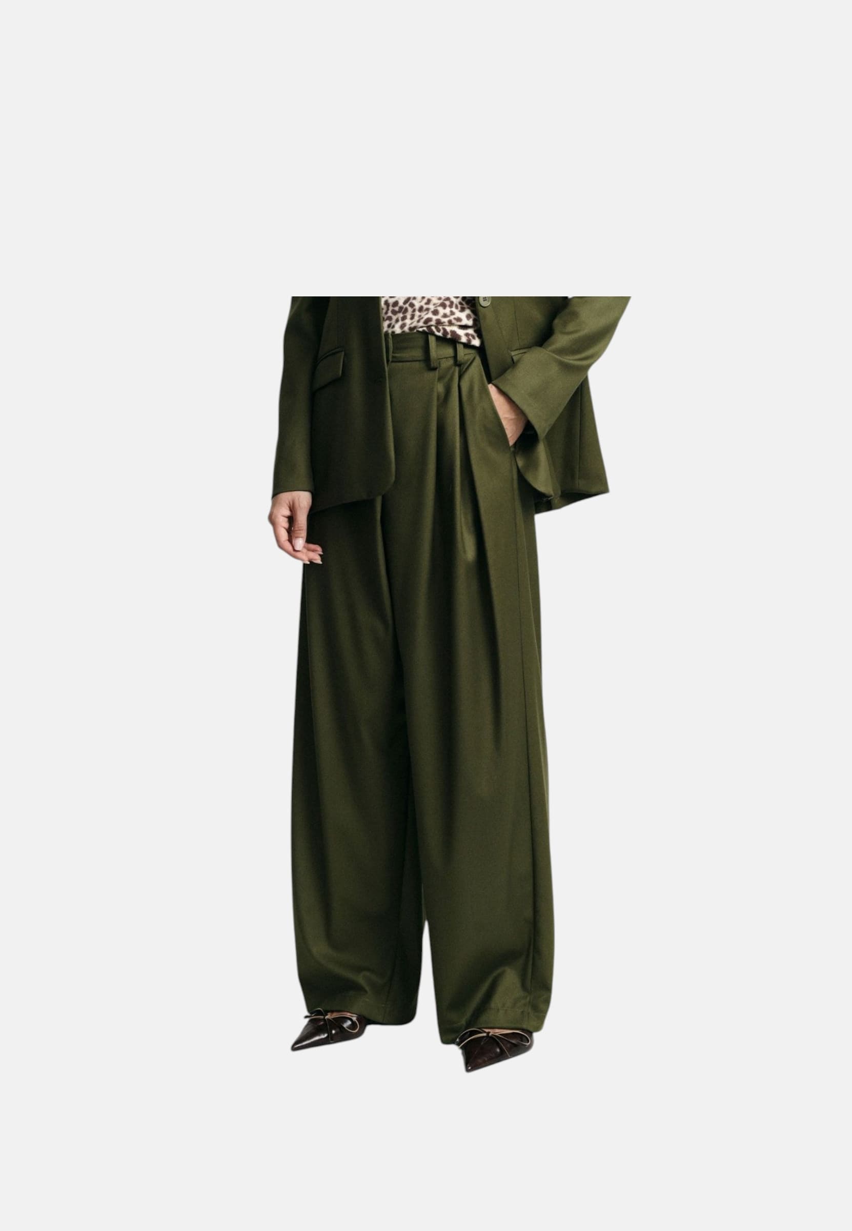 PLEASE Pantaloni Donna Please P3NXBC2000_OLIVA - 4