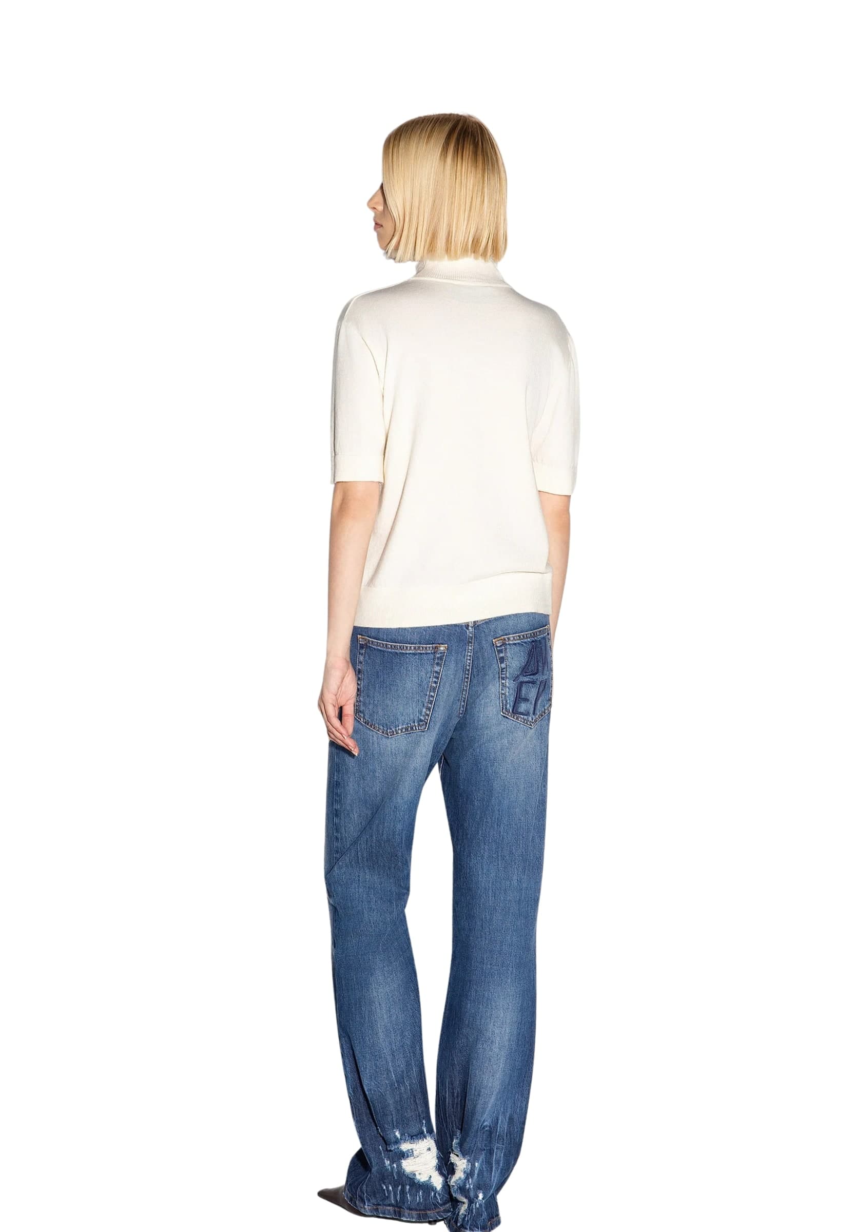 AKEP SOFT NINA Akep Pullover dolcevita ricamato manica corta - 3