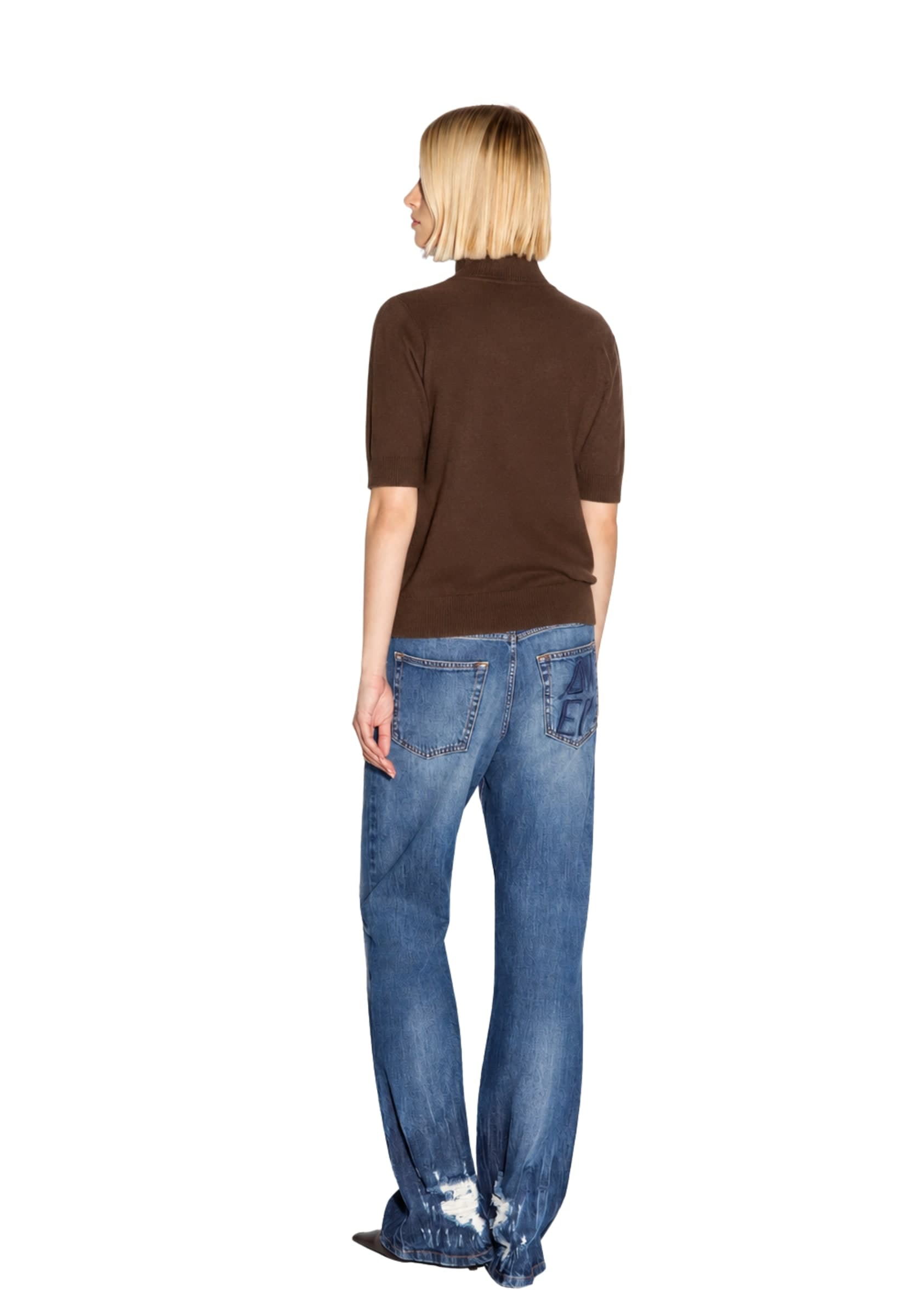 AKEP SOFT NINA Akep Pullover dolcevita ricamato manica corta - 3
