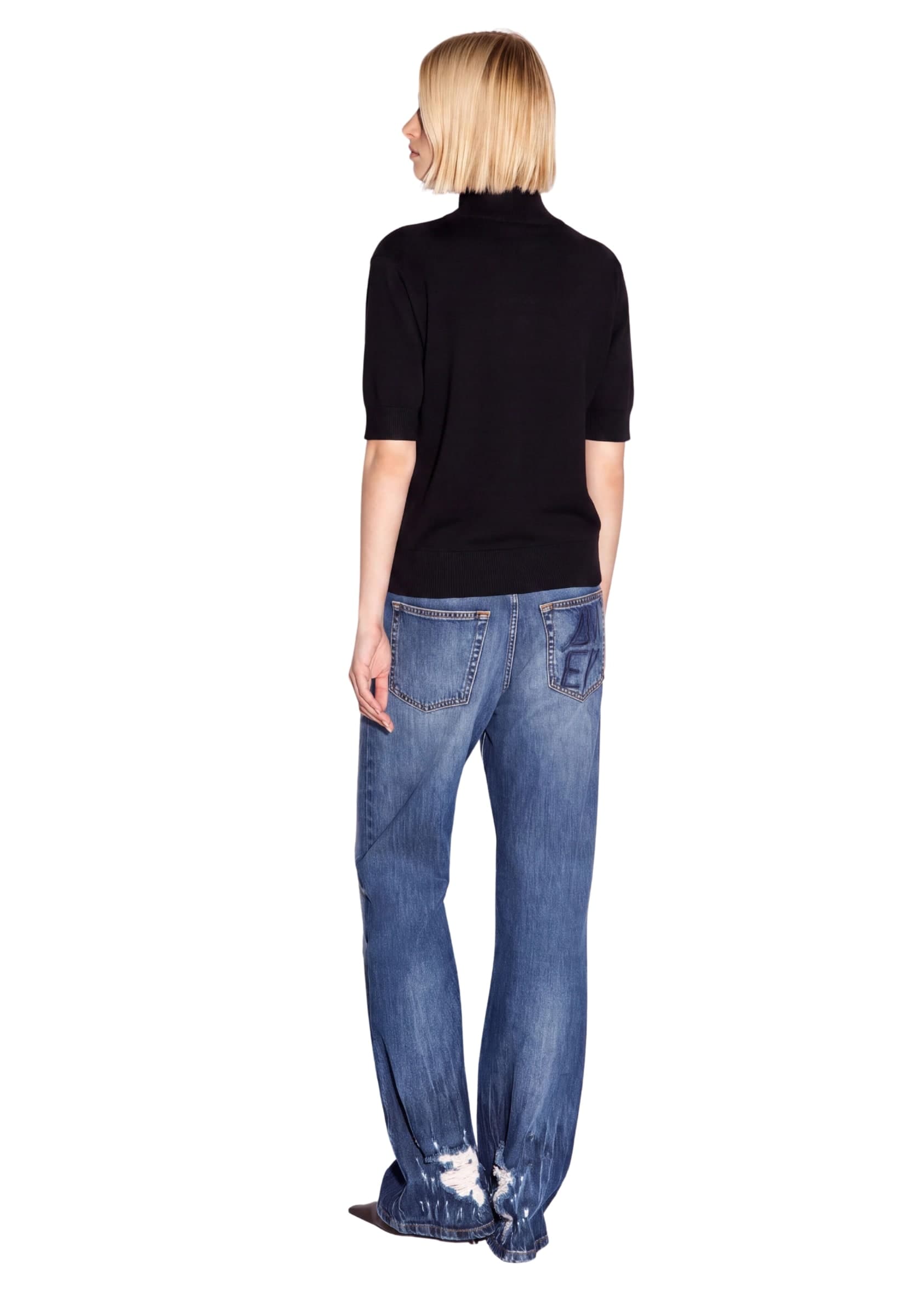 AKEP SOFT NINA Akep Pullover dolcevita ricamato manica corta - 3