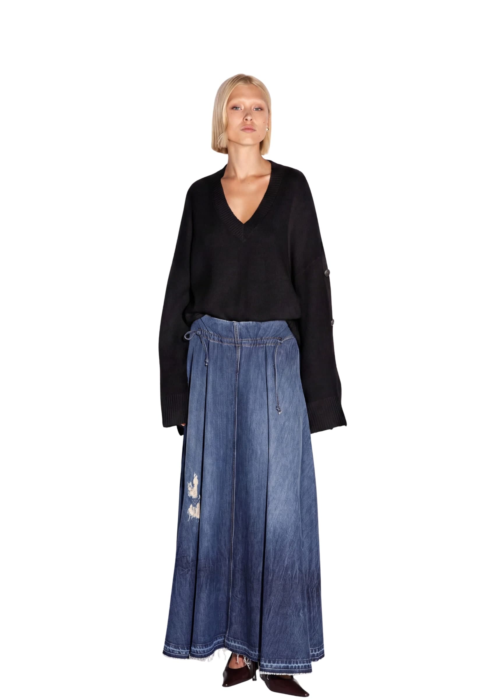 AKEP Pullover  scollo a V ricamato Akep - 3