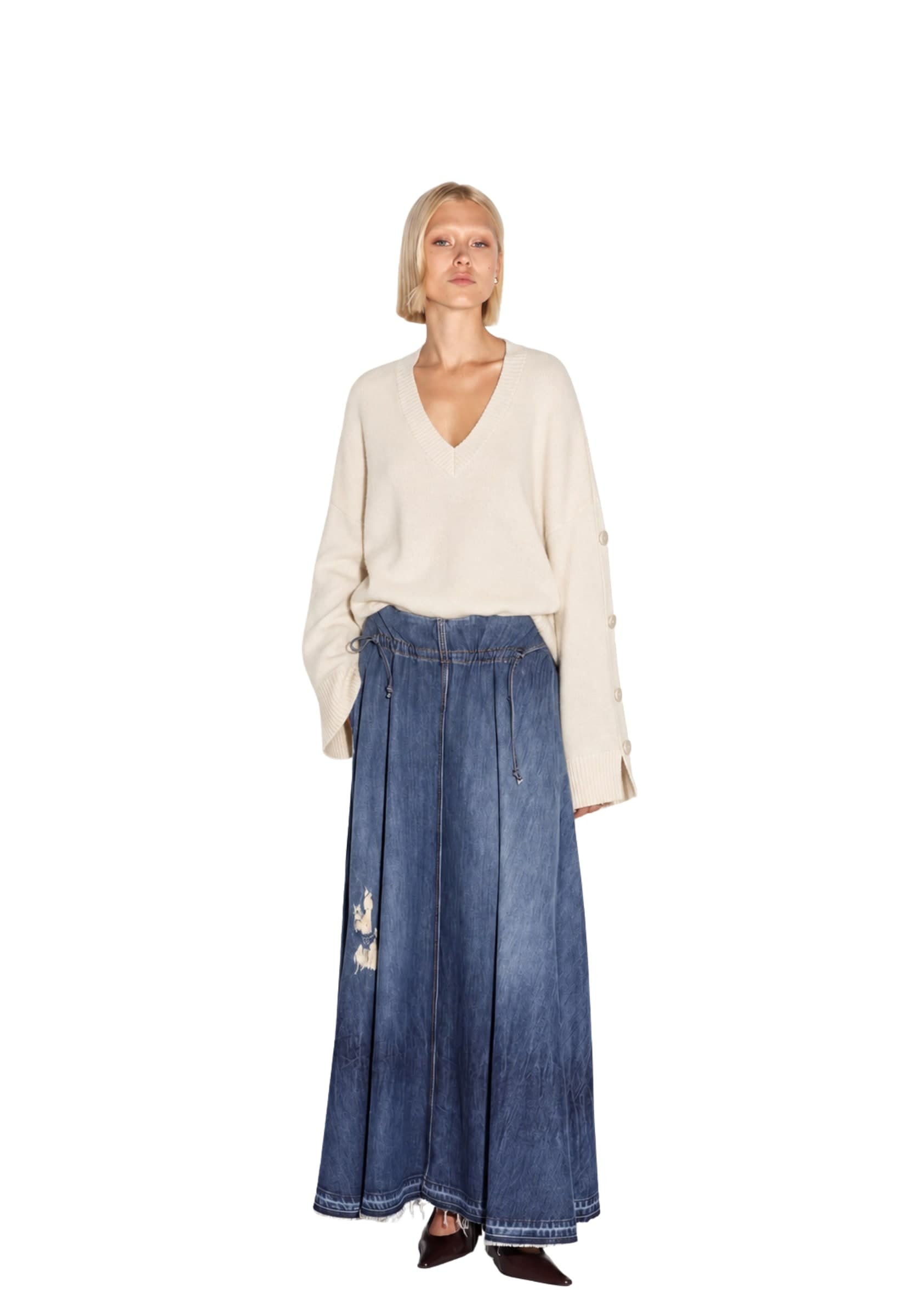 AKEP Pullover  scollo a V ricamato Akep - 3