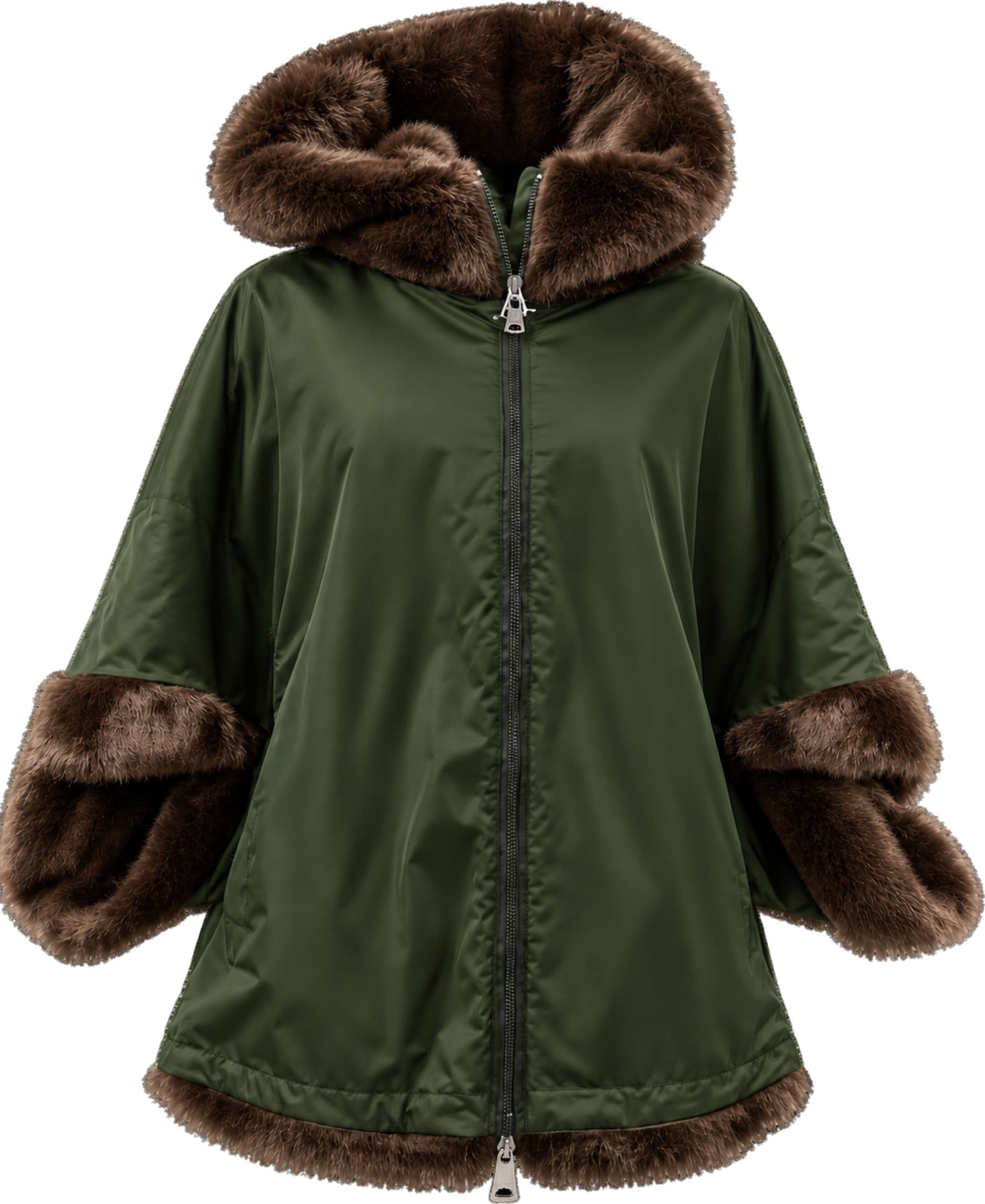 ZOE PARIS CAPPA CAPPUCCIO REVERSIBILE  NYOLN E PELLICCIA SINTETICA - 3