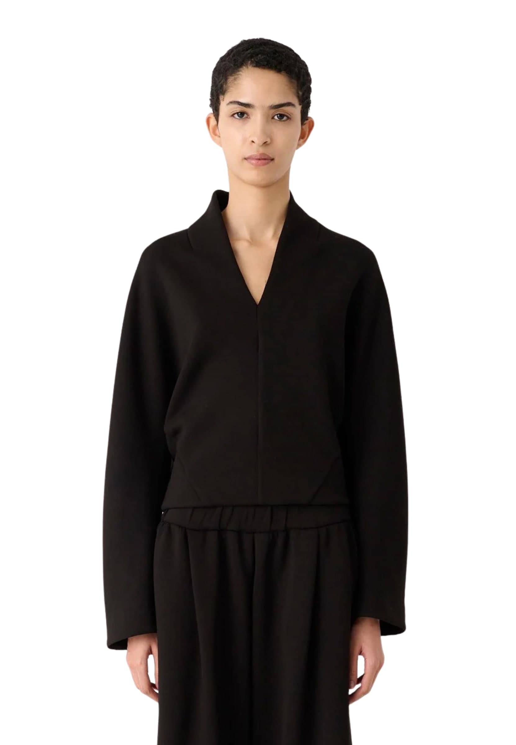 MEIMEIJ BLUSA CON SCOLLO A V IN SCUBA - 2