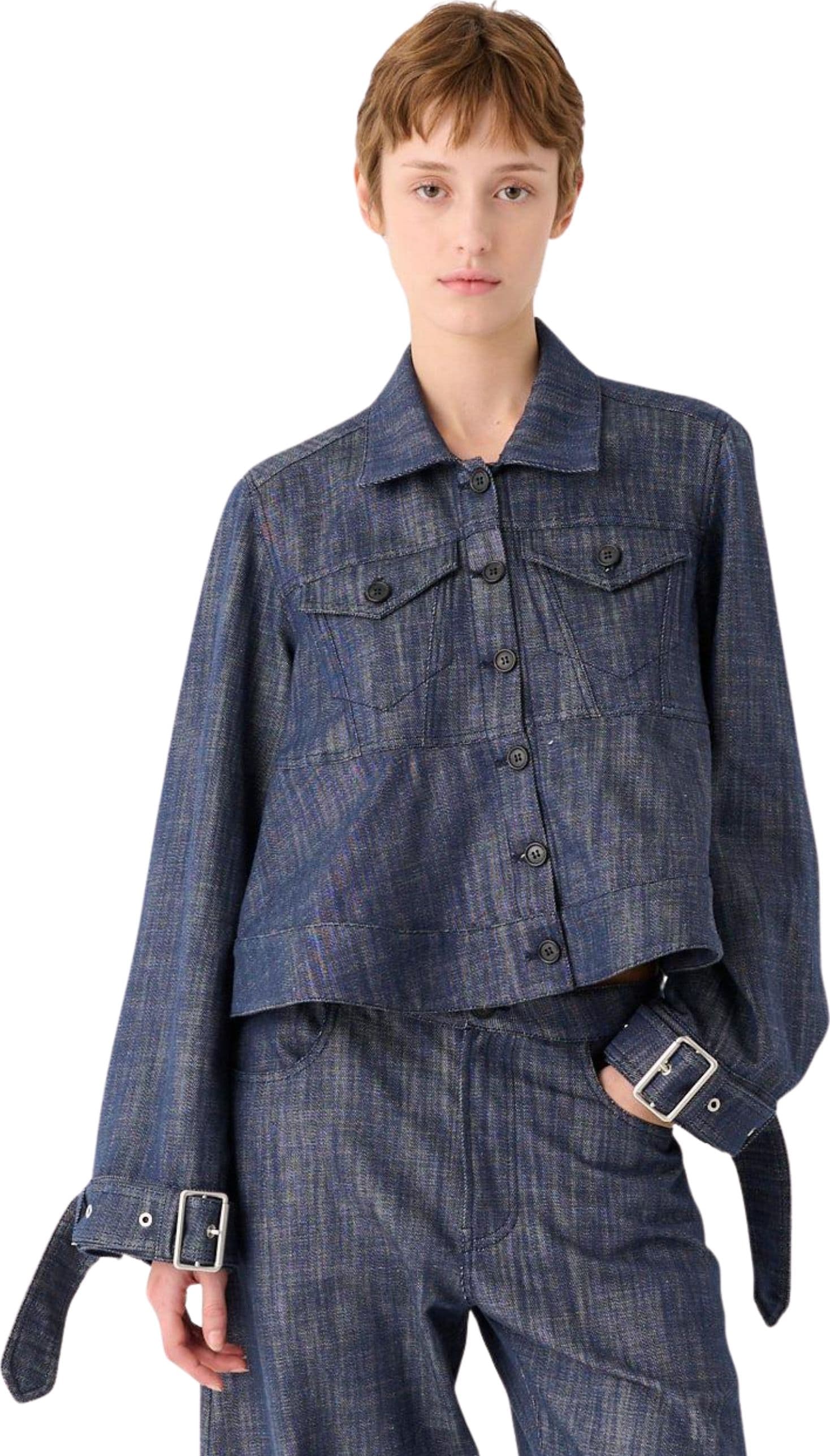 MEIMEIJ GIACCA JEANS CON FIBBIE - 3