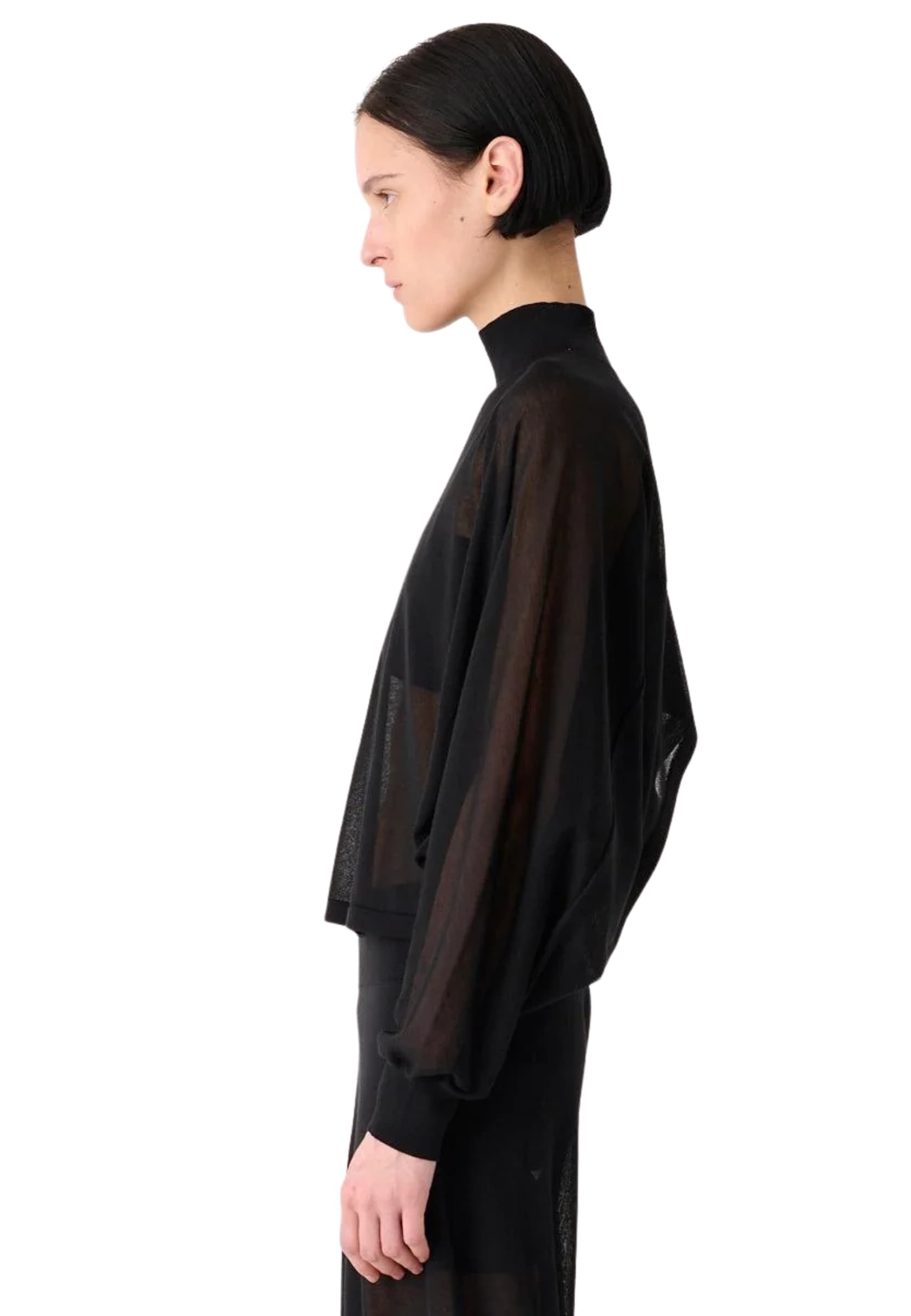 MEIMEIJ MAGLIA SEMI-TRASPARENTE A MANICHE AMPIE - 4