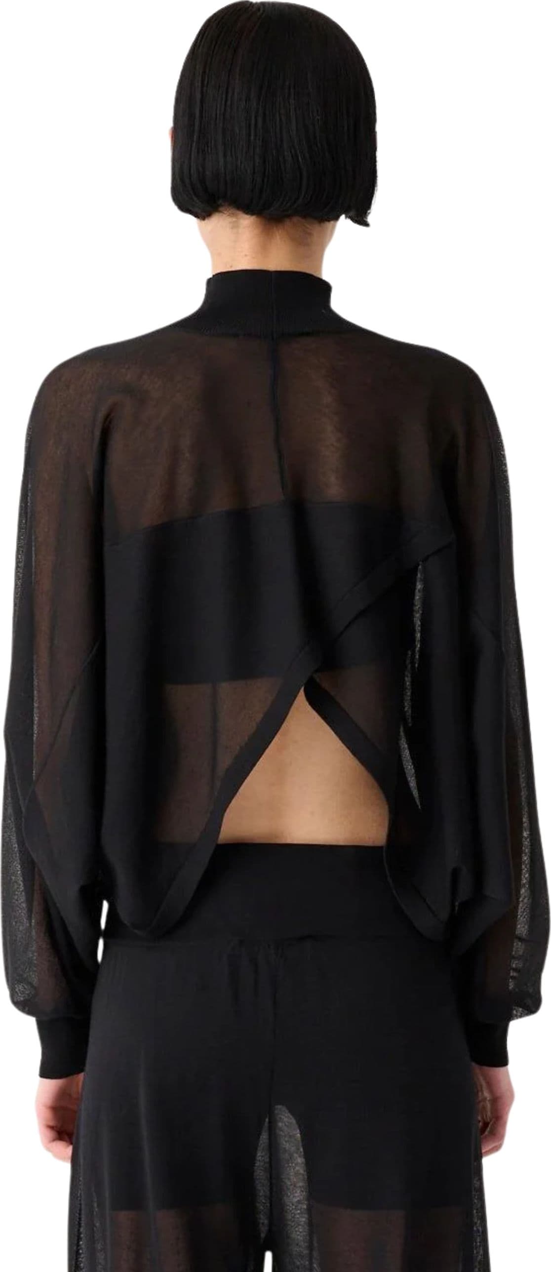 MEIMEIJ MAGLIA SEMI-TRASPARENTE A MANICHE AMPIE - 5