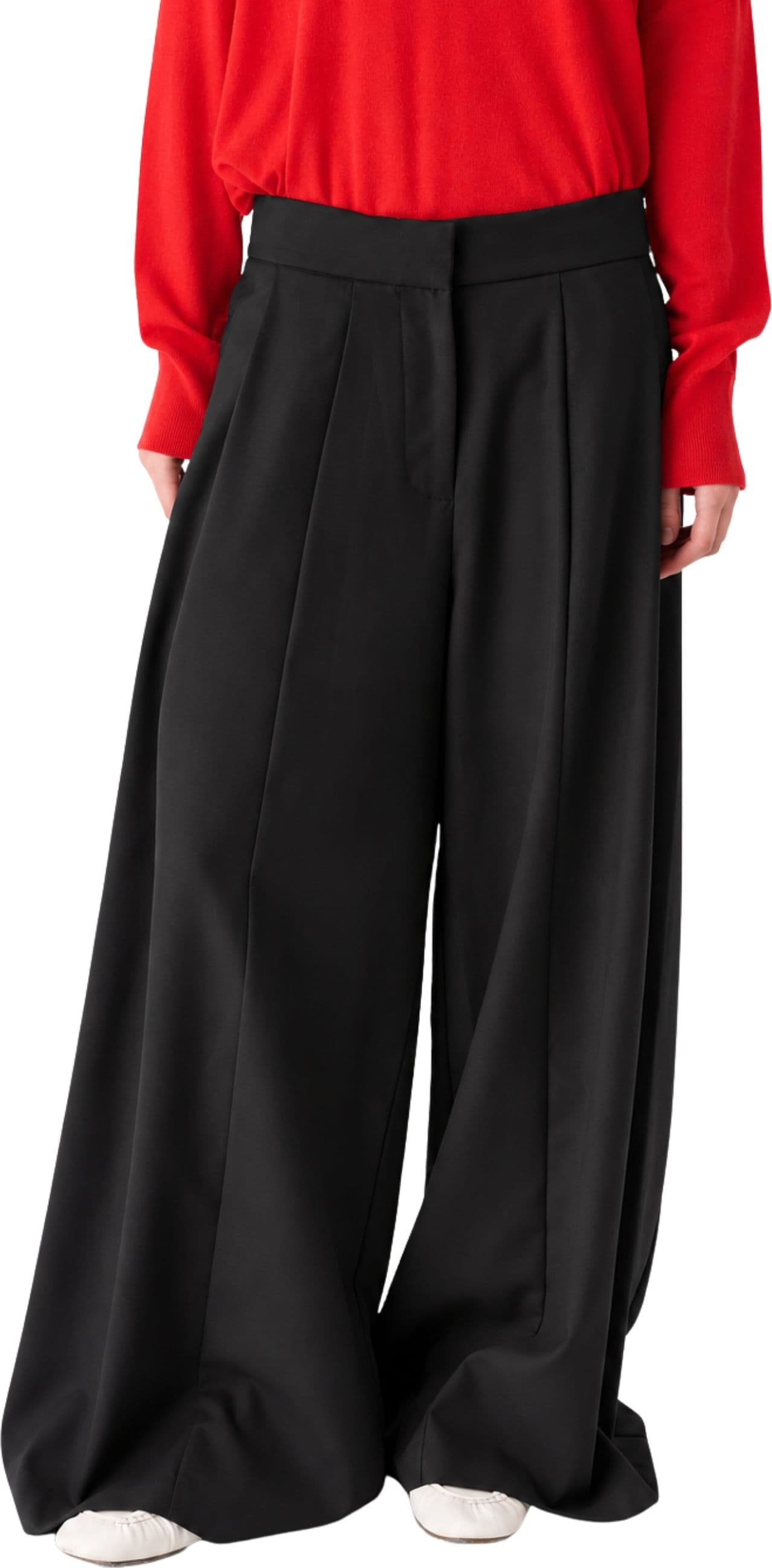 MEIMEIJ PANTALONE AMPIO IN MISTO LANA - 2