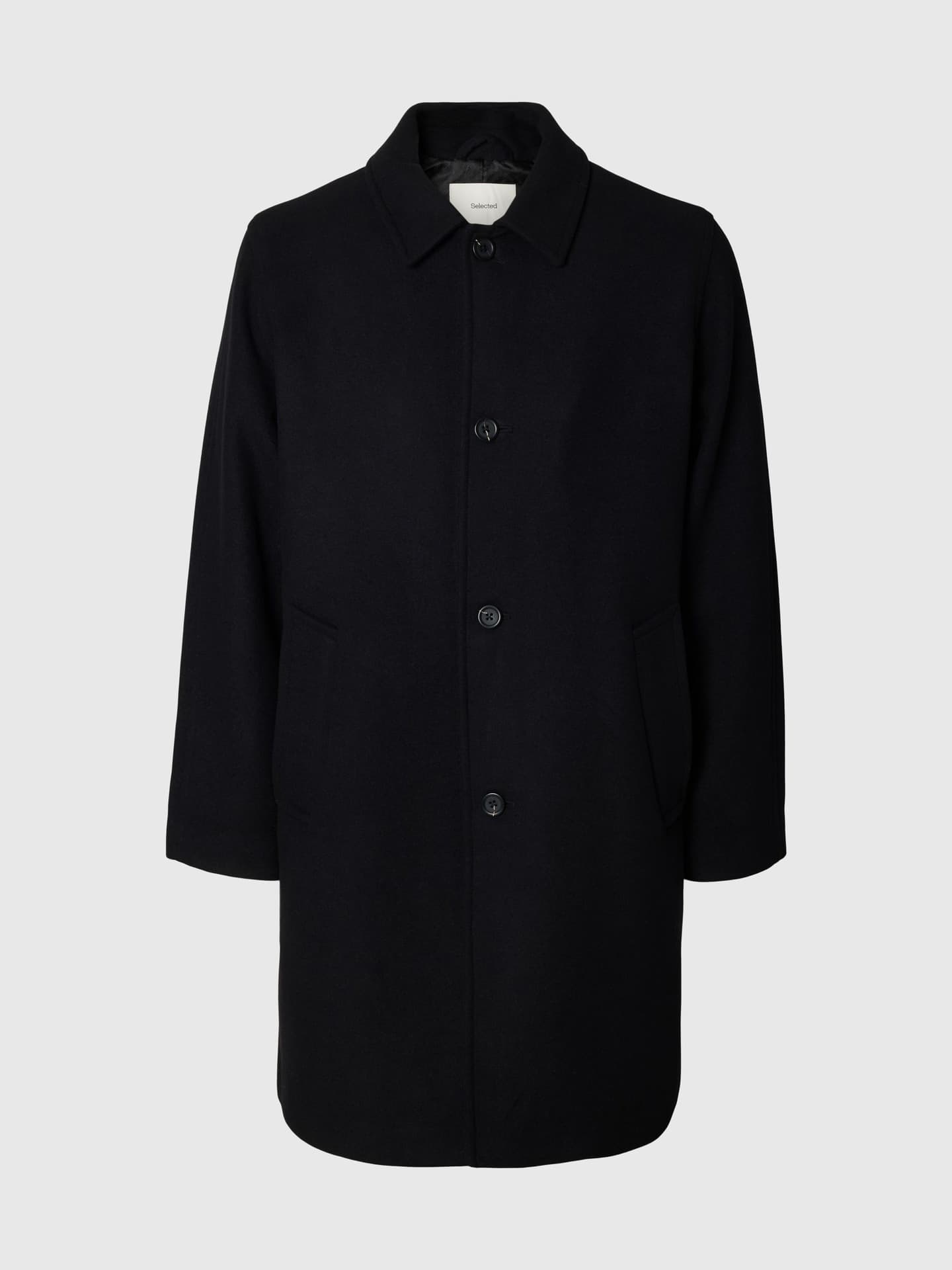 SELECTED Cappotto Uomo Selected RONNIE WOOL BLEND CAR – BLACK