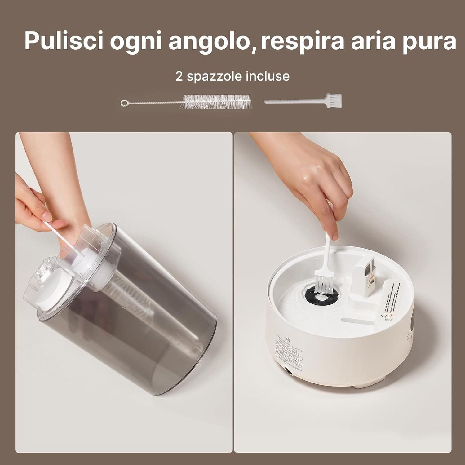 Umidificatore 3,6L Ultrasuoni 16dB Aromaterapia 7 Colori 34h Top Fill 35m² H101 - 3