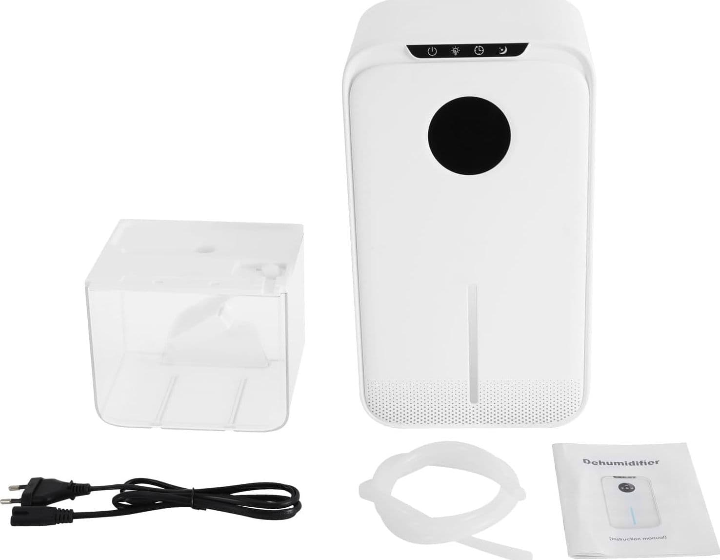 Deumidificatore 2,5L 40W 350ml/24h 25m² LED 7 Colori Timer Sleep Scarico Bian - 9