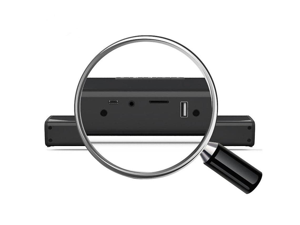 Soundbar 2.0 BS-28A Bluetooth 4.2 USB AUX MicroSD Radio FM Batteria 2000mAh Nero - 3