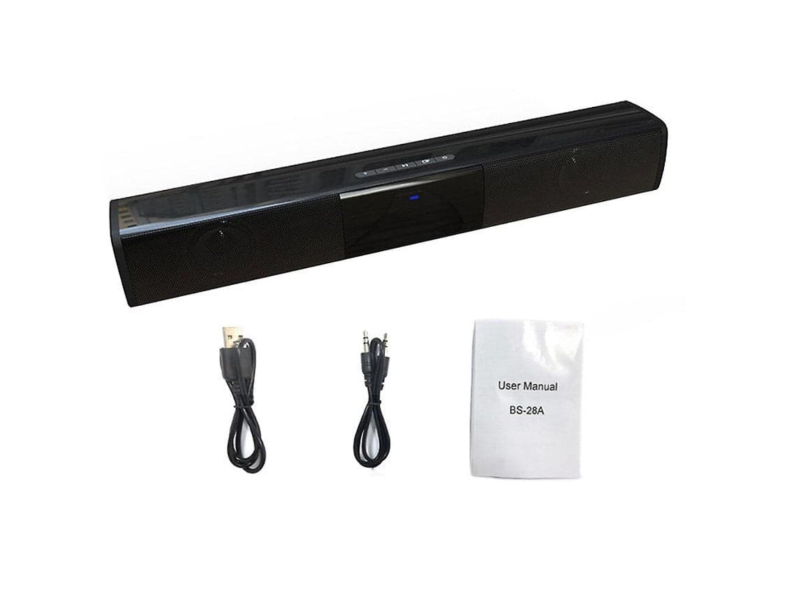 Soundbar 2.0 BS-28A Bluetooth 4.2 USB AUX MicroSD Radio FM Batteria 2000mAh Nero - 5