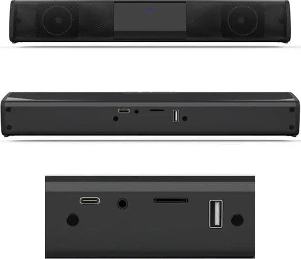 Soundbar 2.0 BS-28A Bluetooth 4.2 USB AUX MicroSD Radio FM Batteria 2000mAh Nero - 9