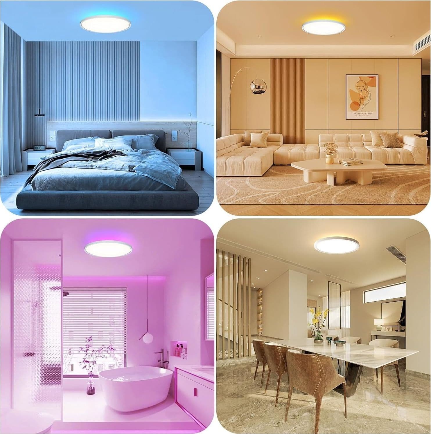 OTREN Plafoniera LED 36W RGB WiFi 3600LM 30cm Alexa Google Home Telecomando IP44 - 10