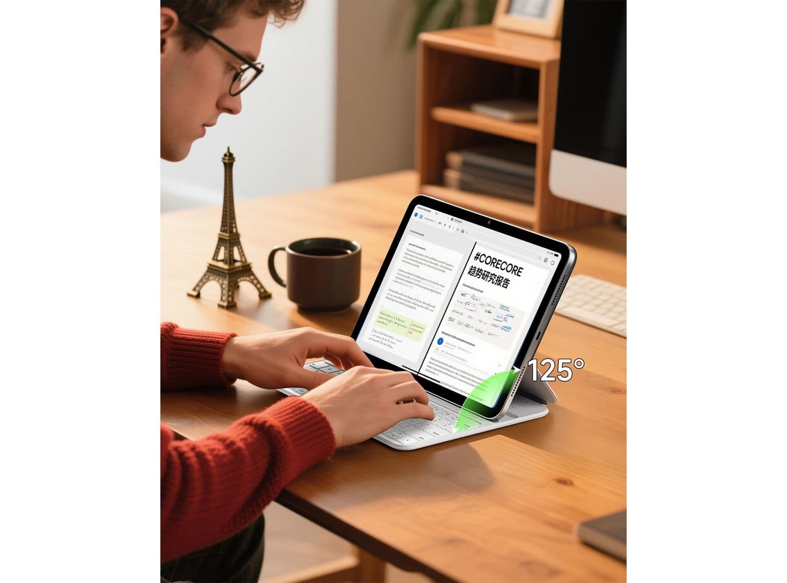 Custodia con Tastiera per iPad Air 11″ M4/M3/M2 5ª/4ª Gen Smart Folio Cover Magnetica con Tastiera Layout Spagnolo QWERTY - 3
