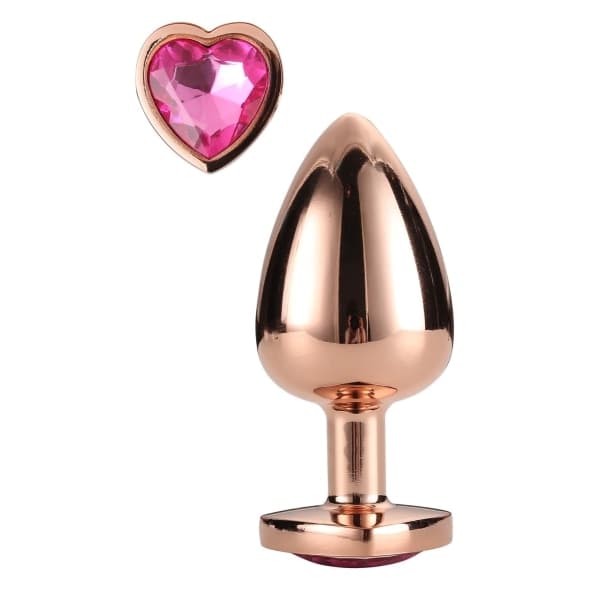 Plug anale Dream Toys Gleaming Love Rose Gold S 7,1 cm Ø 2,7 cm alluminio - 2