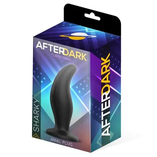 Plug anale AfterDark Sharky 12 cm Ø 3,5 cm silicone nero con ventosa - 2