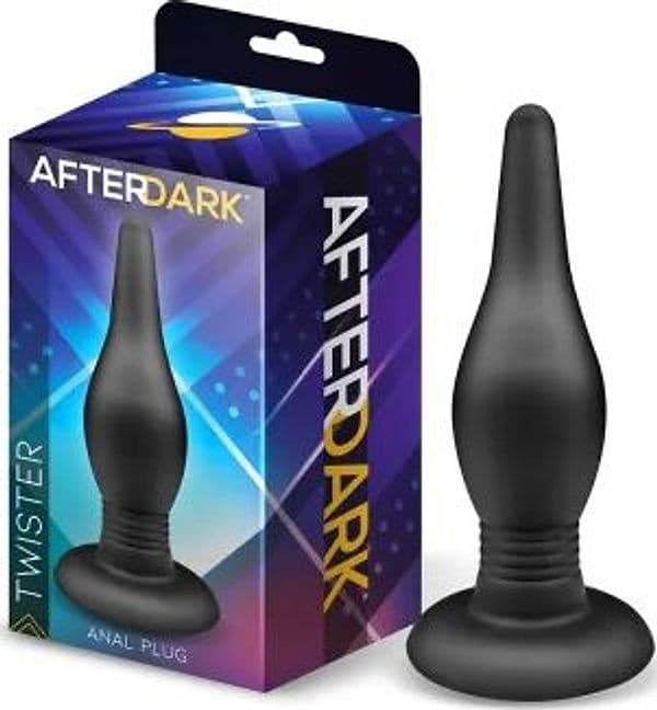 Plug anale AfterDark Twister 12,5 cm Ø 3,9 cm silicone nero - 4