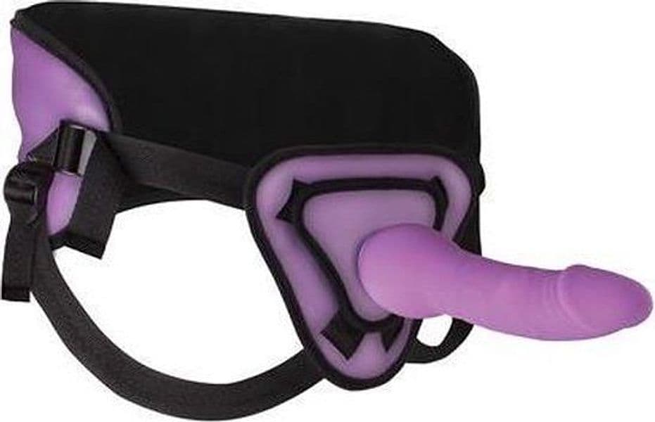 Strap-on Ouch! Deluxe Silicone Purple 25,5 cm inseribile 18,5 cm harness S-XL - 2