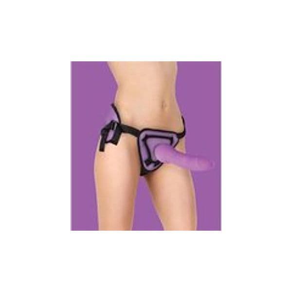 Strap-on Ouch! Deluxe Silicone Purple 25,5 cm inseribile 18,5 cm harness S-XL - 5