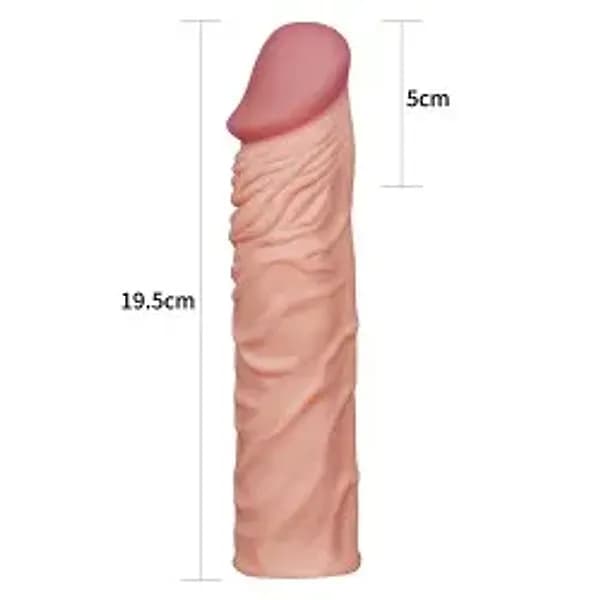 Guaina pene Lovetoy Pleasure X-Tender Add 5 cm 19,5 cm Ø 4 cm TPE realistica - 6