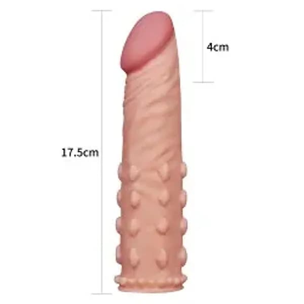 Guaina pene Lovetoy Pleasure X-Tender rilievi 18 cm Ø 4,1 cm TPE Add 5 cm - 5