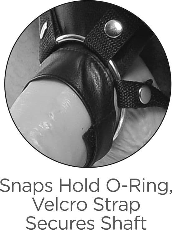 Strap-on Extreme XXXL King Cock Two Cocks One Hole Hollow 27,9 cm cavo con harness nero - 5
