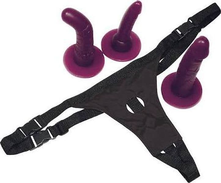 Strap-On Bad Kitty Viola Set 3 Dildo 17-18 cm Harness Regolabile S-XL Orion - 2