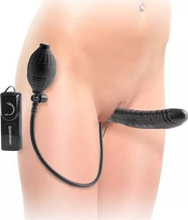 Strap-On Strapless Pipedream Fetish Fantasy Gonfiabile Vibrante Nero 16,5 cm PD3956-23 - 4