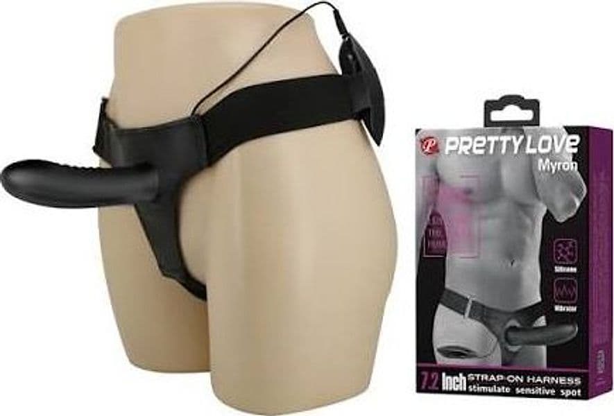 Strap-On Vibrante Pretty Love Myron Dildo Cavo 18,5 cm Ø 4,8 cm Harness Regolabile BW-022056 - 4