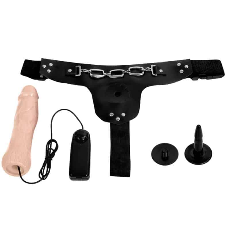 Strap-On Vibrante Latetobed Ribbo Dildo Realistico 19 cm Ø 4 cm Telecomando Harness LT-733 - 5