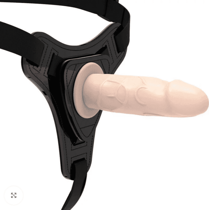 Strap-On Fetish Submissive Silicone Realistico 16 cm Inseribile 12,5 cm Harness Regolabile D-221306 - 3