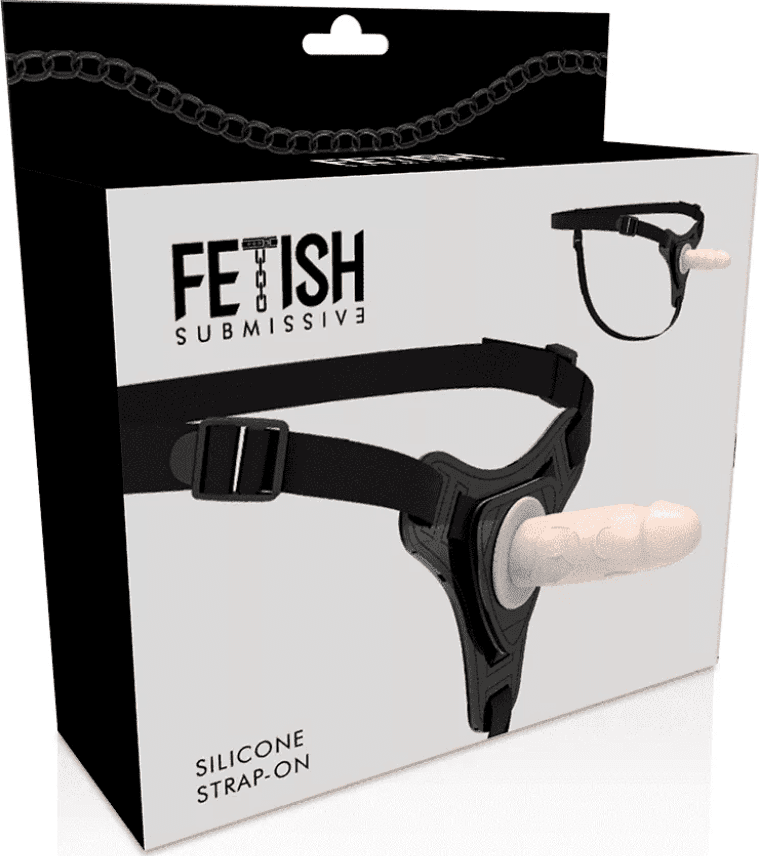 Strap-On Fetish Submissive Silicone Realistico 16 cm Inseribile 12,5 cm Harness Regolabile D-221306 - 4