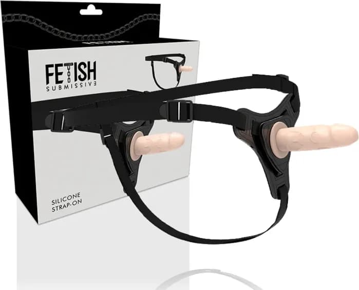 Strap-On Fetish Submissive Silicone Realistico 16 cm Inseribile 12,5 cm Harness Regolabile D-221306 - 6