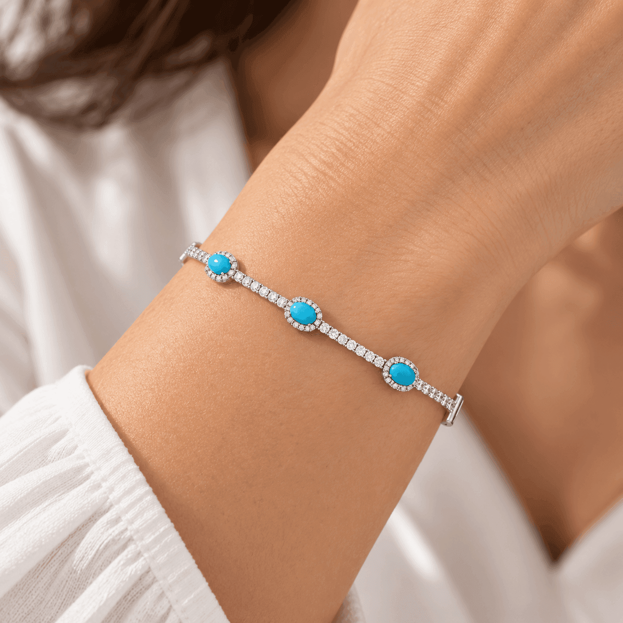 Alba Bijoux – Bracciale Tennis Azzurra - 2