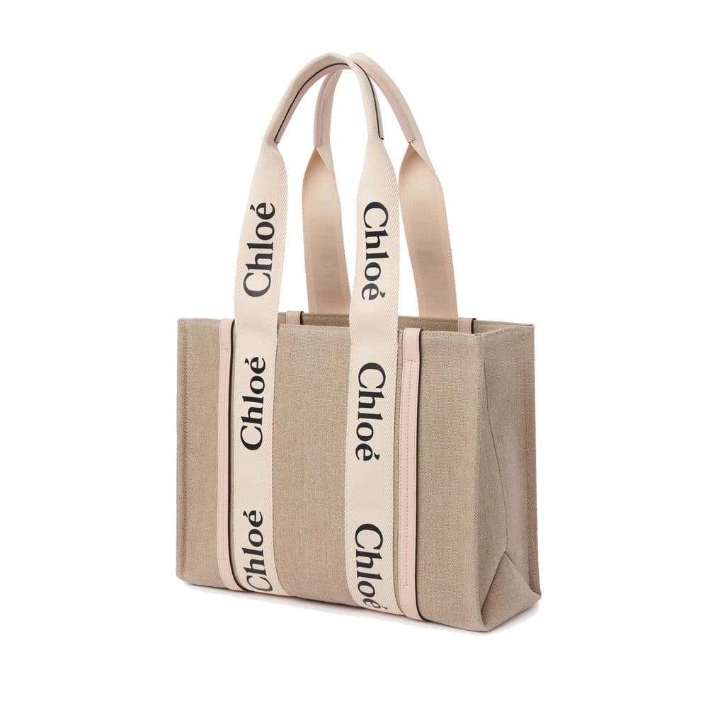 Chloé Beige Linen Tote Bag - 2