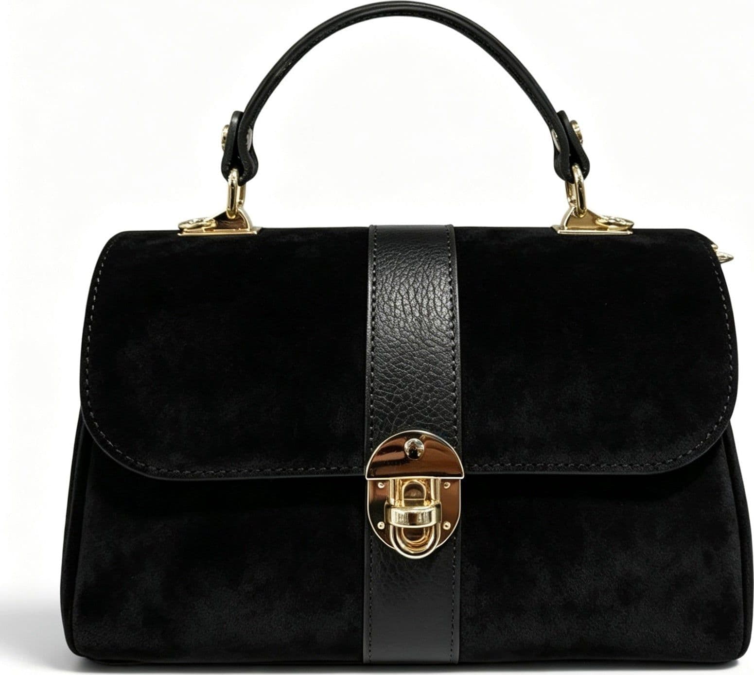 Modarno Borsa donna a mano/tracolla in Camoscio vera pelle 26x12x16 cm - 2