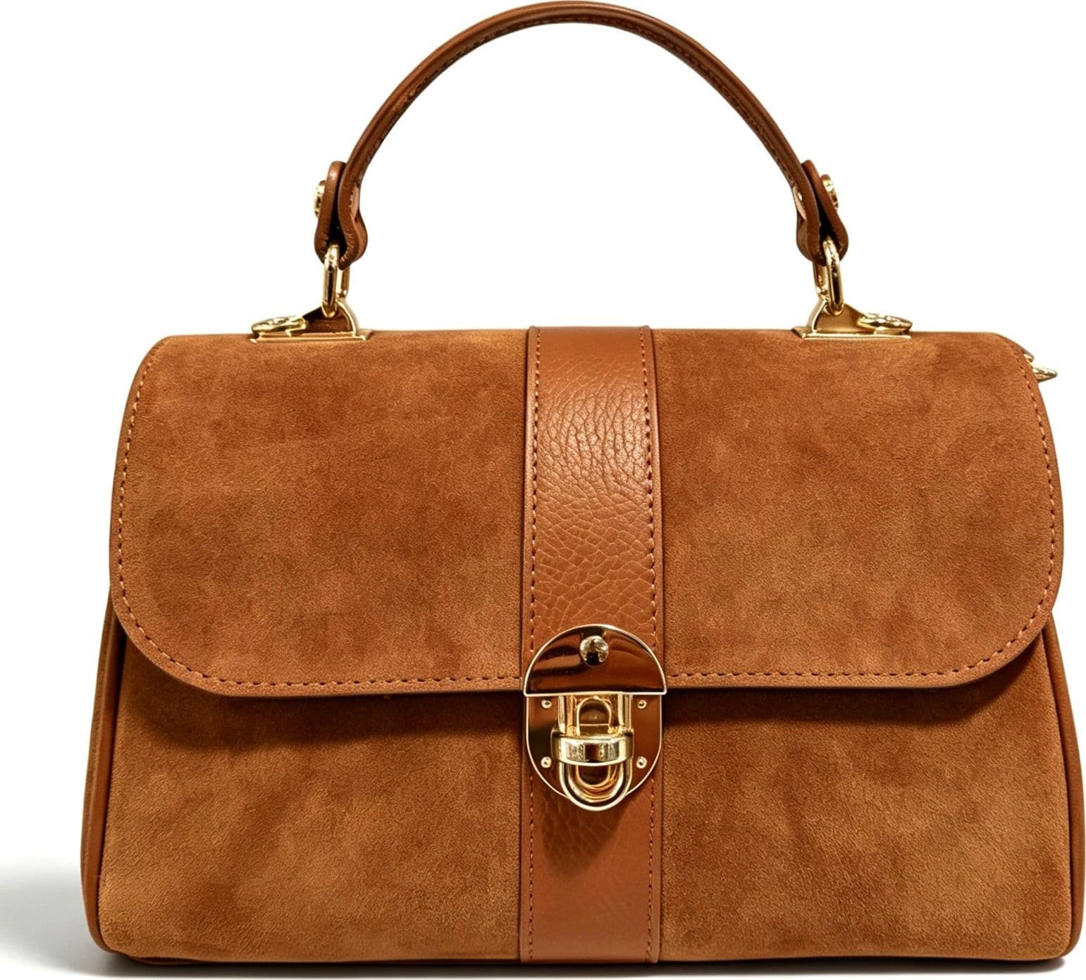 Modarno Borsa donna a mano/tracolla in Camoscio vera pelle 26x12x16 cm - 3